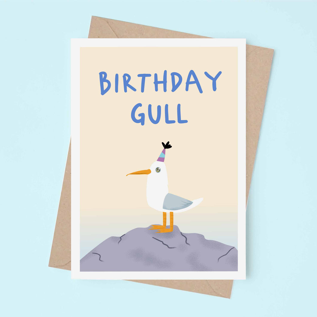Birthday Gull - A6 Greetings card