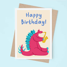 Load image into Gallery viewer, Happy birthday Stegosaurus card