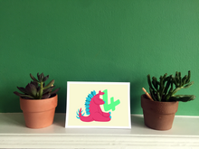 Load image into Gallery viewer, Stegosaurus 4th birthday card