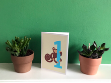 Load image into Gallery viewer, Cheeky monkey 1st birthday card