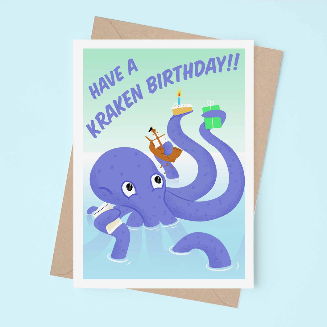 Have a Kraken Birthday | Mythology greeting card