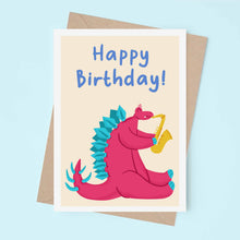 Load image into Gallery viewer, Happy birthday Stegosaurus card

