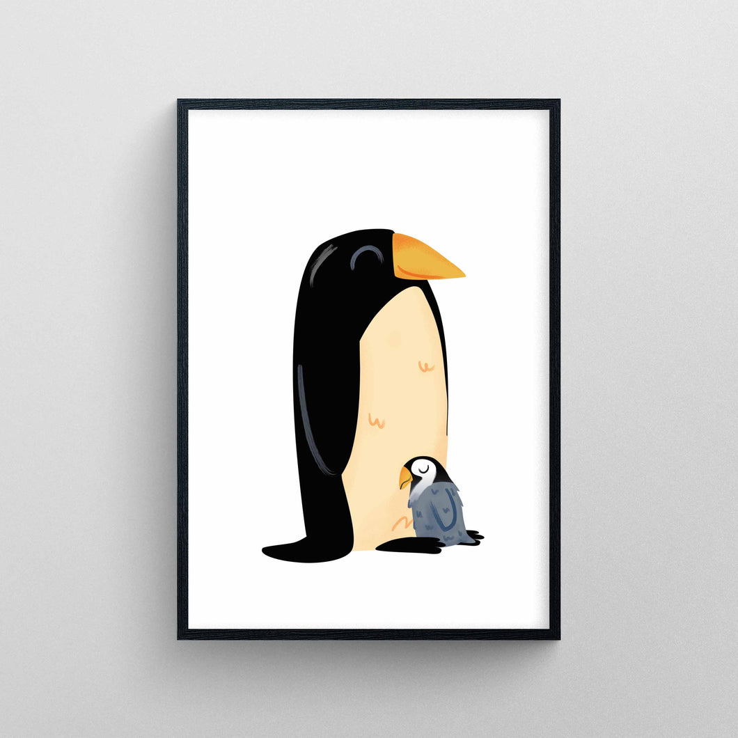 Cute King Penguins Giclée Print