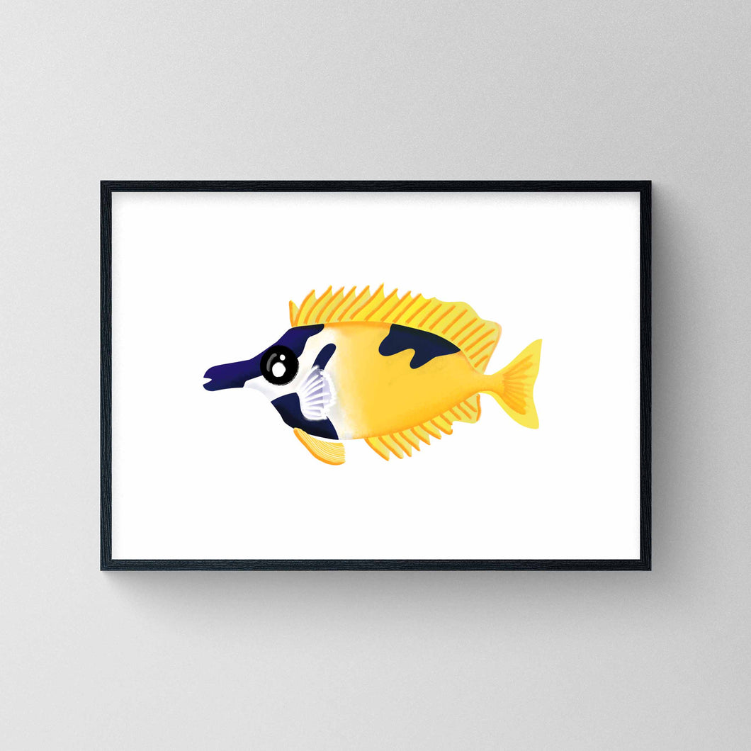 Foxface Rabbit Fish - No Background Giclée Print