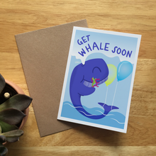 Load image into Gallery viewer, Get Whale Soon - A6 greeting card
