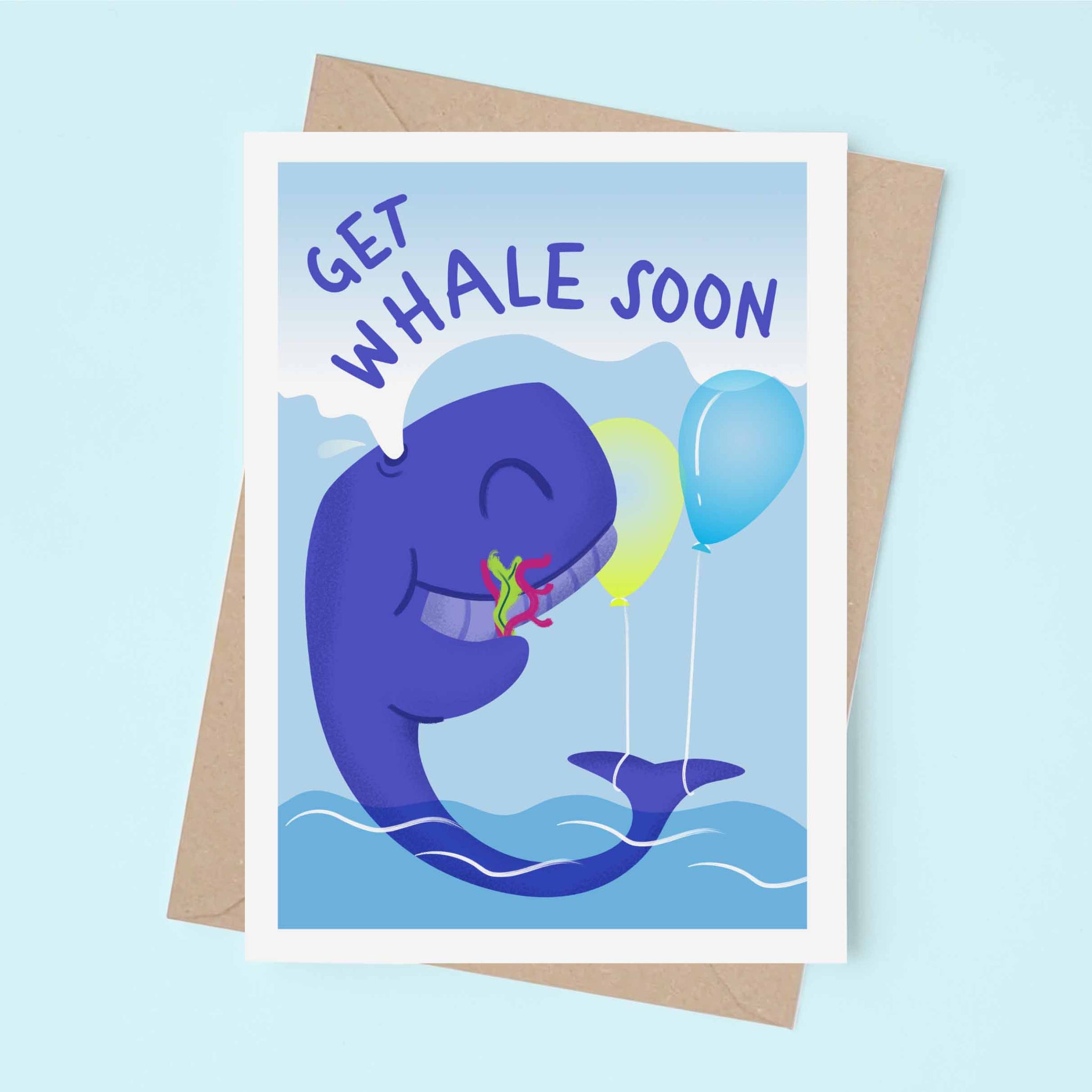Huxters Get Well Soon Card per uomini e donne - Get Whale Soon Whale Card - Hope you Huxters Get Well Soon Card per uomini e donne - Get Whale Soon Whale Card - Hope you