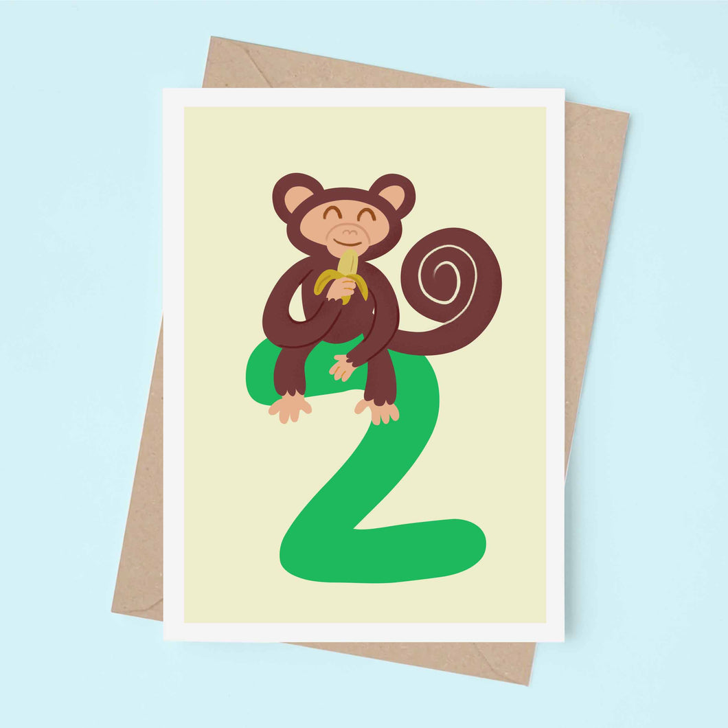 Cheeky monkey 2nd birthday card