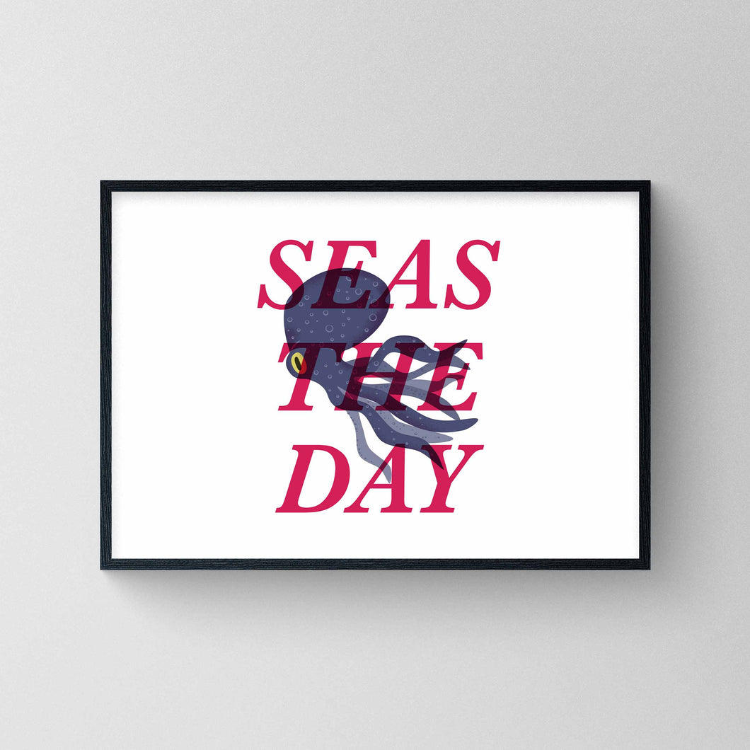 Seas The Day Octopus - A4 Print
