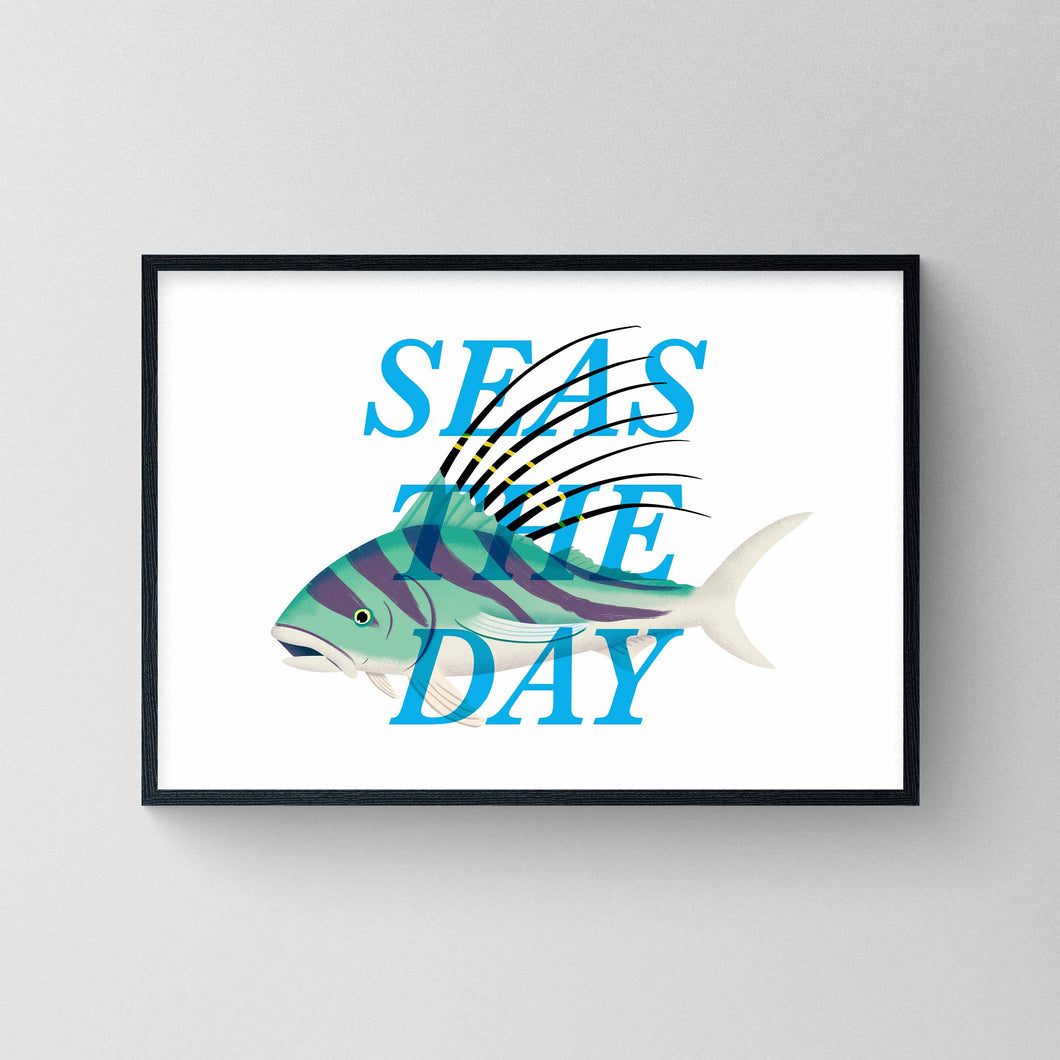 Seas The Day - Roosterfish A4 Print