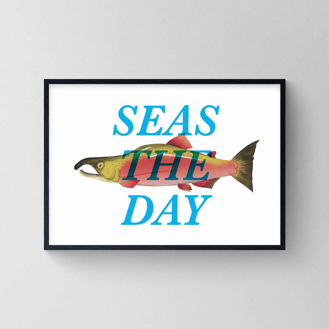 Seas The Day - Salmon A4 Print