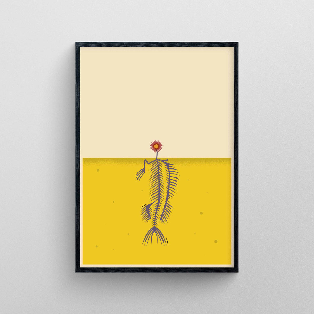 Flower Skeleton Root Scene Poster