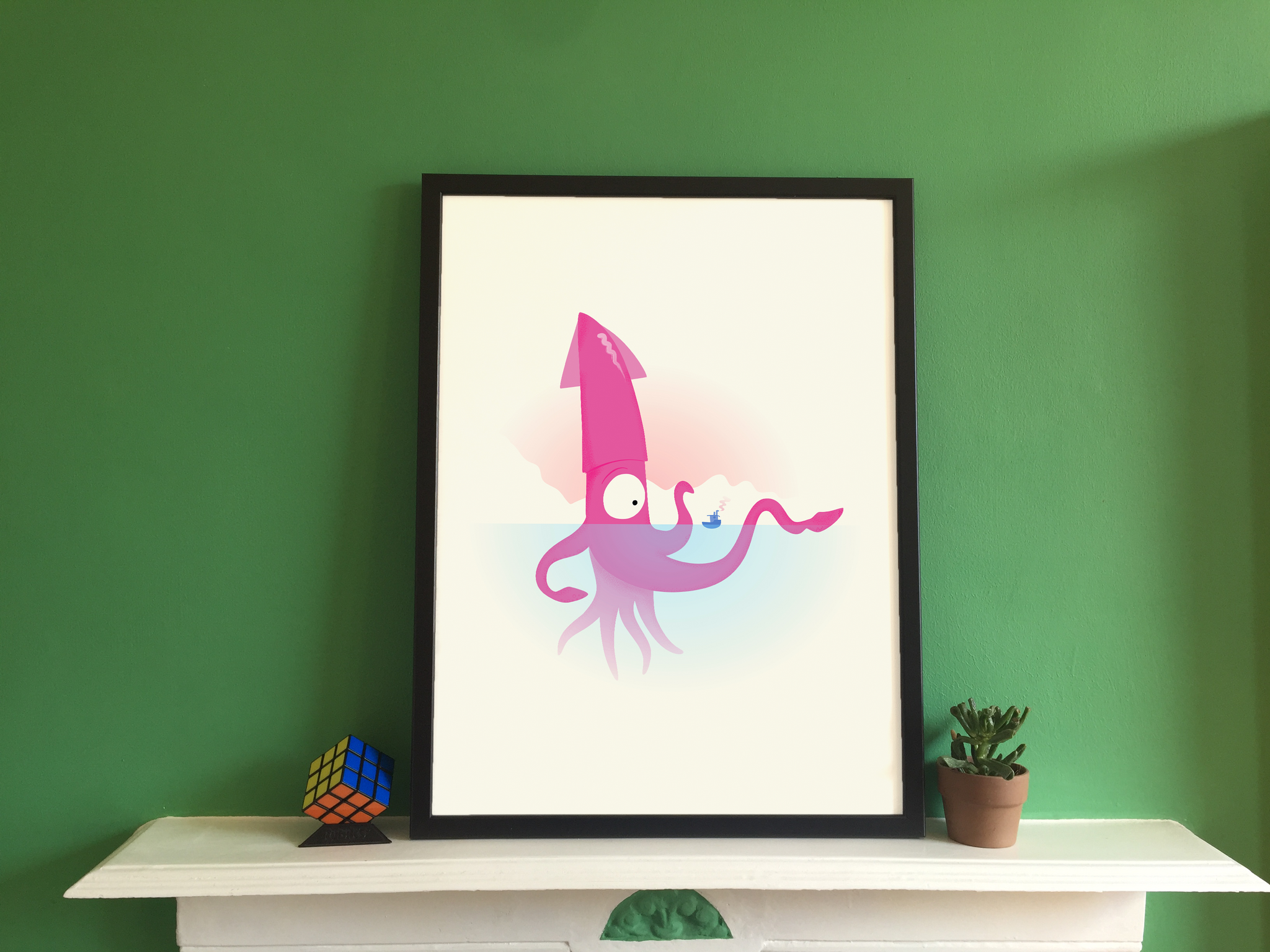 Curious Depths - Colossal Squid Giclée Print – Alex Strange