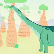 Load image into Gallery viewer, Apatosaurus skating dinosaur print
