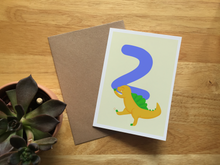 Load image into Gallery viewer, Spinosaurus 2nd birthday card

