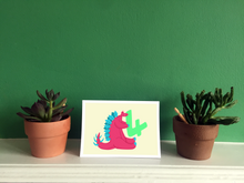 Load image into Gallery viewer, Stegosaurus 4th birthday card
