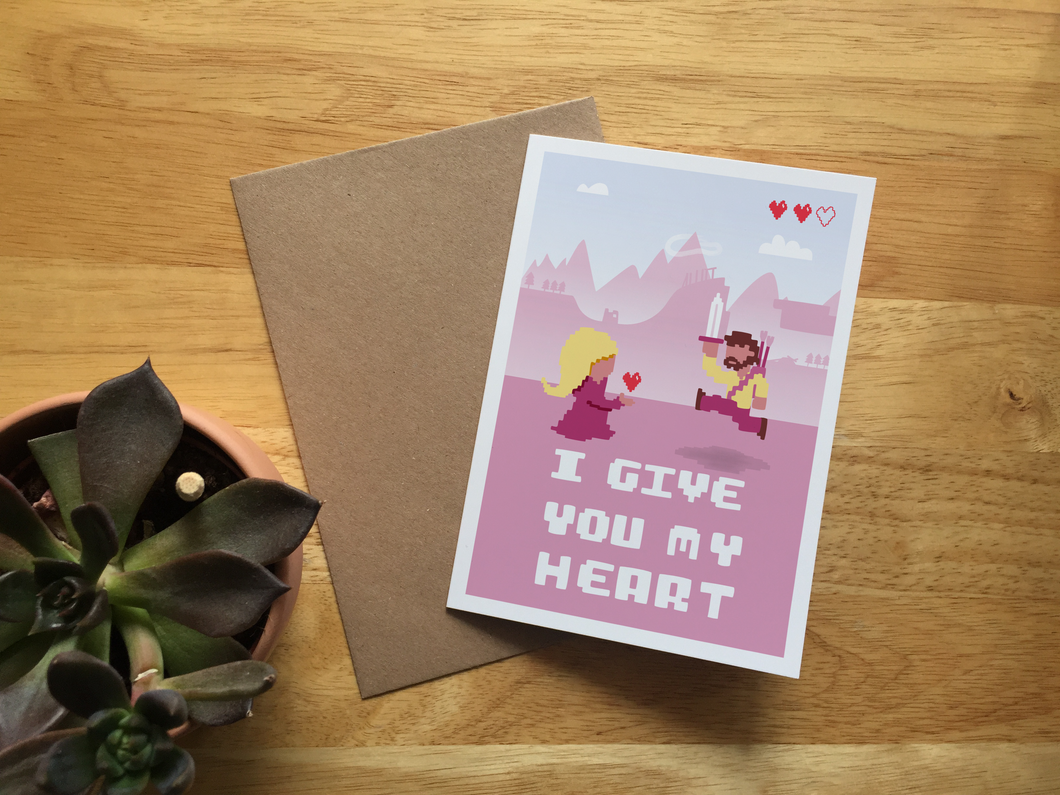 I give you my heart - video game card