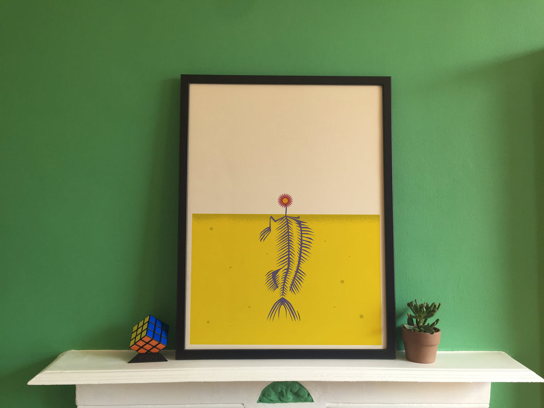 Flower Skeleton Root Scene Poster