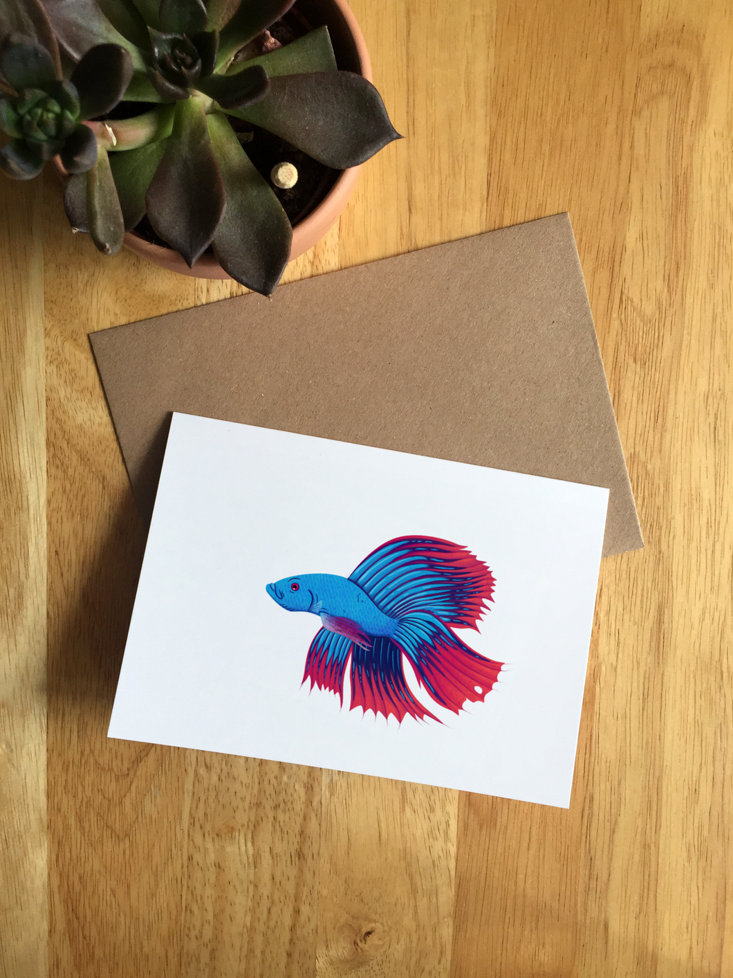 Siamese fighting fish (Betta) - Greeting Card