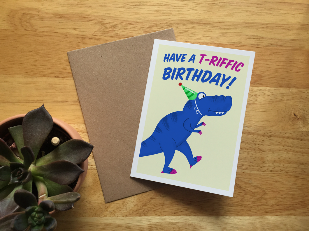 T-riffic birthday T-Rex card